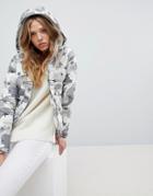 Hollister Padded Jacket With Hood - Gray