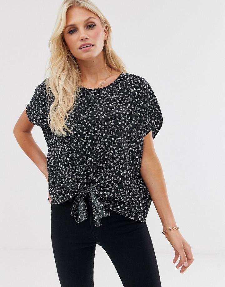 Vero Moda Floral Tie Front Top