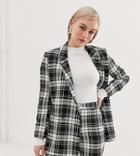 Asos Design Petite Mono Check Suit Blazer-multi