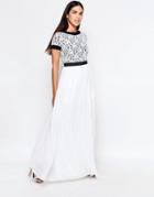 Rare Maxi Dress With Lace Top - White