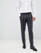 Jack & Jones Premium Suit Pants In Slim Fit Check - Navy