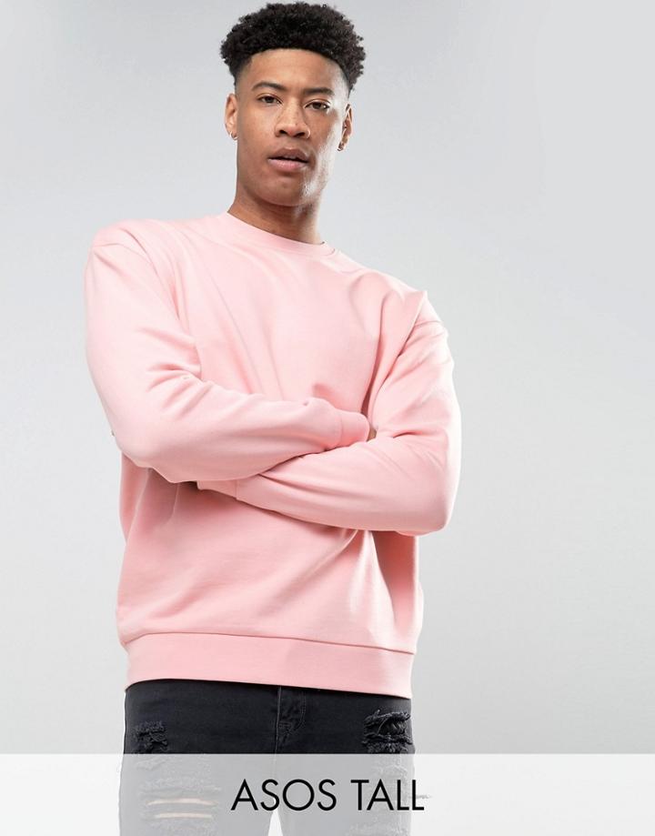 Asos Tall Oversized Sweatshirt In Pink - Pink