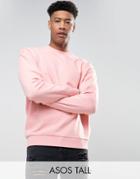 Asos Tall Oversized Sweatshirt In Pink - Pink