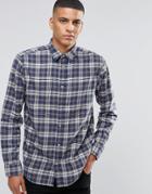 Selected Homme Check Flannel Shirt In Regular Fit - Navy