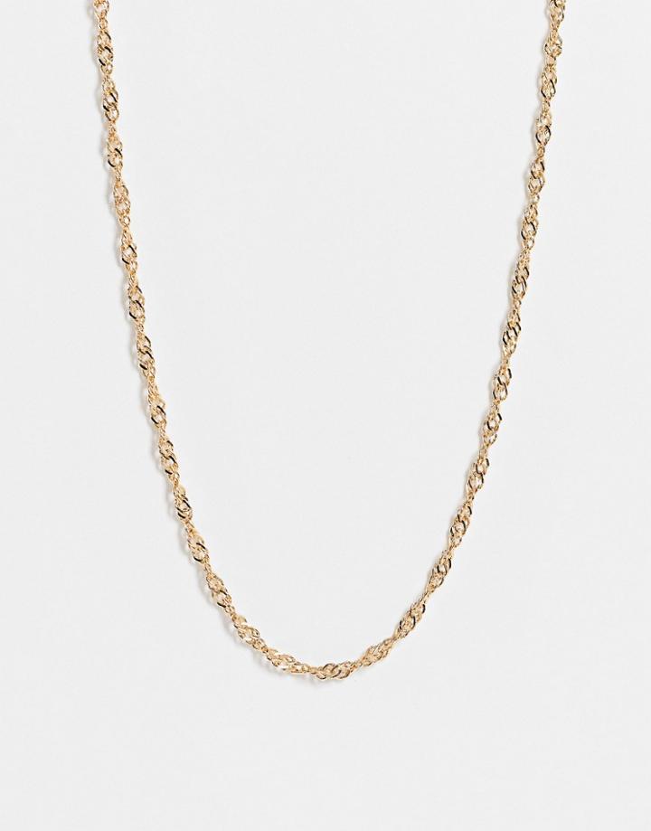 Topshop Twisted Chain Choker Necklace In Gold