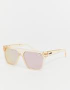 Quay Australia X Jaclyn Hill Very Busy Flat Brow Sunglasses In Champagne - Pink