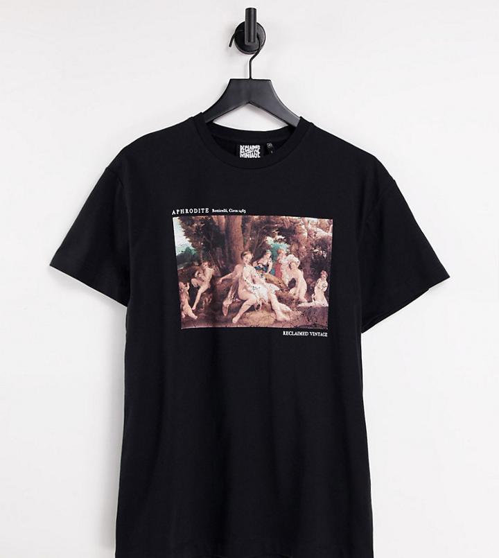 Reclaimed Vintage Inspired Organic Cotton T-shirt With Art Print In Black