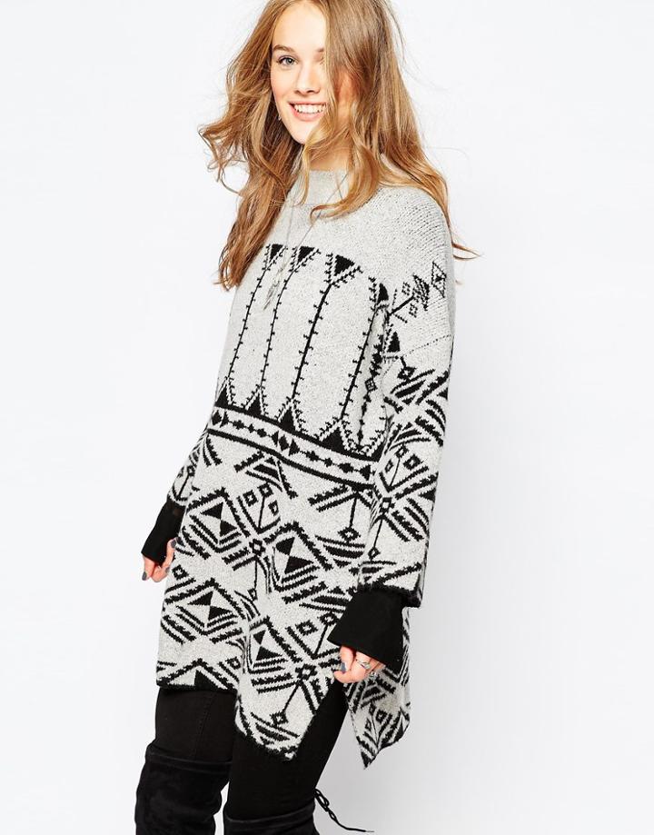 Vila Geo-tribal Knit Tunic - Lgm