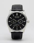 Hugo Boss Chronograph Leather Strap Watch 1513124 - Black