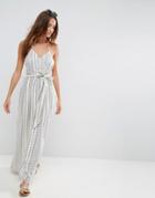 Asos Beach Maxi Dress In Natural Fibre Stripe - Multi