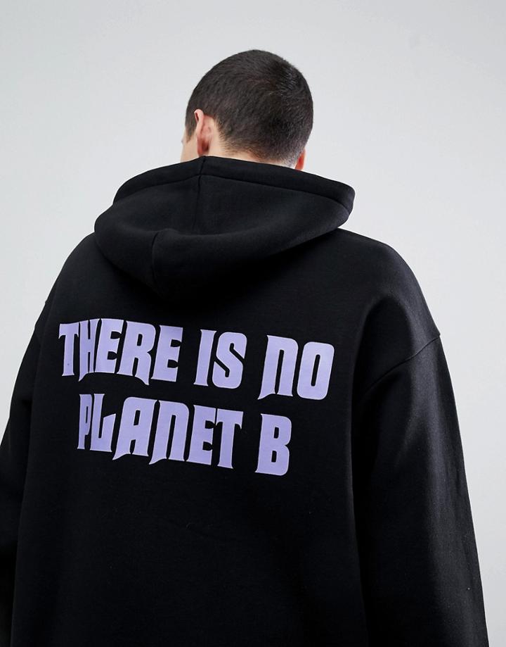 Weekday Big Hawk Planet B Hoodie - Black