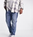 Topman Big Slim Jeans In Mid Wash-blue