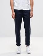Pull & Bear Slim Chinos In Navy Blue - Navy