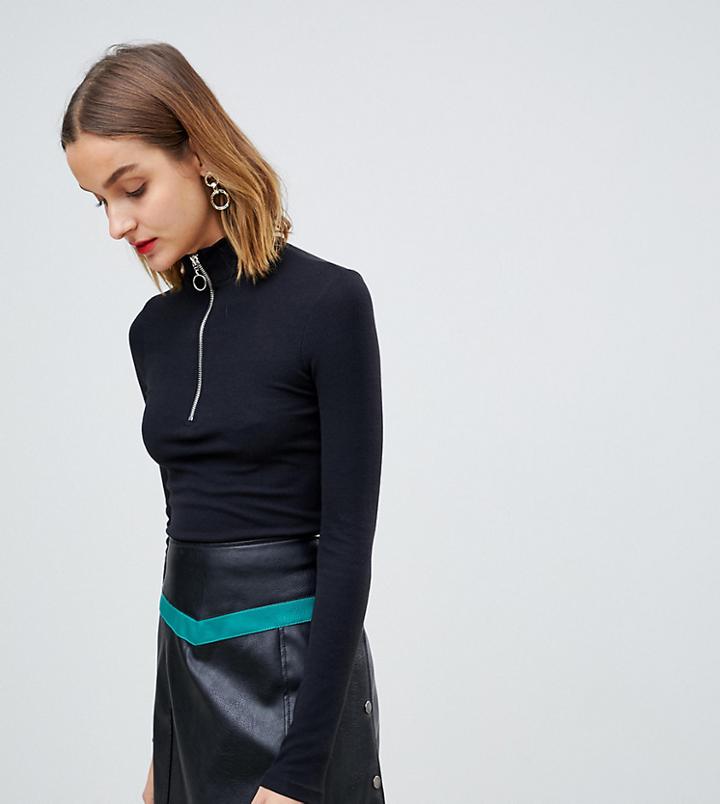 Stradivarius Zip Up Long Sleeve Top