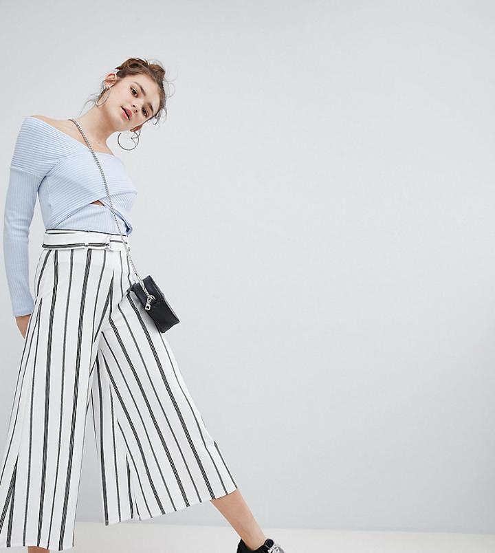 Bershka Stripe Wide Leg In Multi