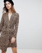Unique 21 Tuxedo Dress In Leopard Print - Multi