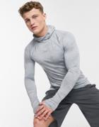Asos 4505 Base Layer Long Sleeve T-shirt With Hood-grey
