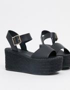 Topshop Espadrille Wedge Sandals In Black