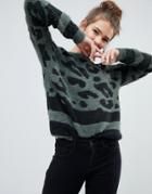 Only Animal Print Knitted Sweater - Multi