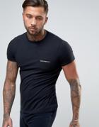 Emporio Armani T-shirt With Logo In Muscle Fit - Black