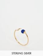 Asos Gold Plated Sterling Silver Moon & Stone Ring - Gold