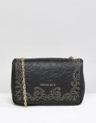 Versace Jeans Baroque Style Studded Shoulder Bag - Black