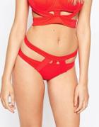 Asos Fuller Bust Exclusive Chunky Cage Bikini Bottom - Carnaby Red