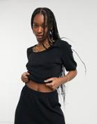 Y.a.s Knitted Sweater Set With Puff Sleeves In Black