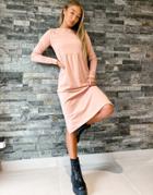 Street Collective Midi Dress In Dusky Pink