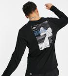 The North Face Collage Long Sleeve T-shirt In Black/blue Exclusive At Asos