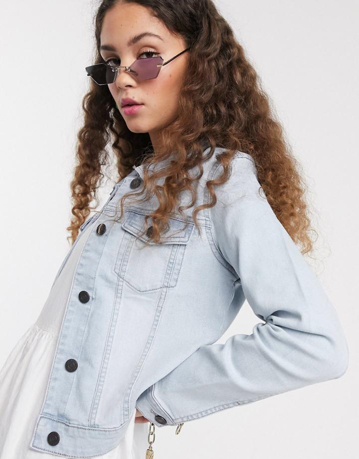 Noisy May Denim Jacket In Light Blue-blues