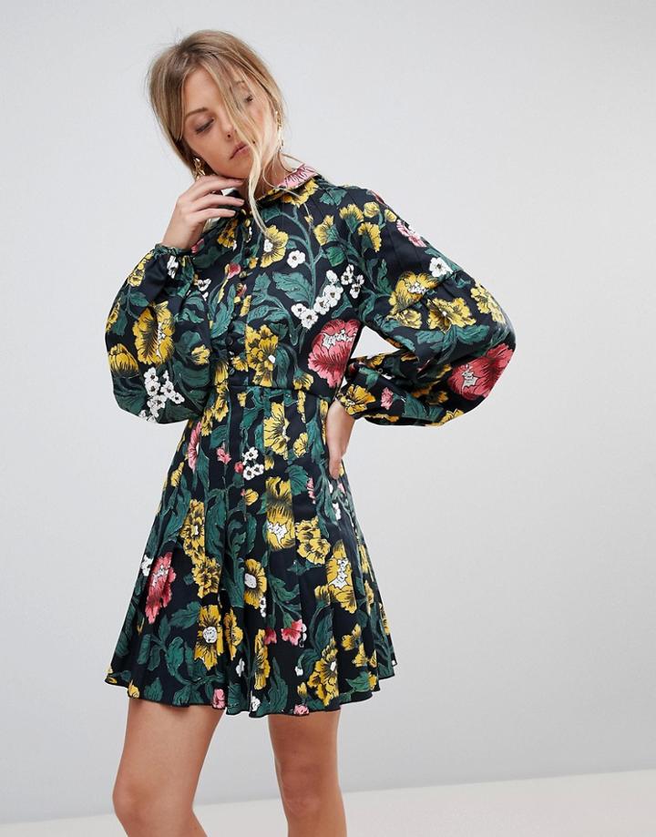 C/meo Collective Another Lover Balloon Sleeve Dress - Multi
