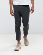 Asos Tapered Smart Pant In Charcoal Texture With Elasticated Back - Gray