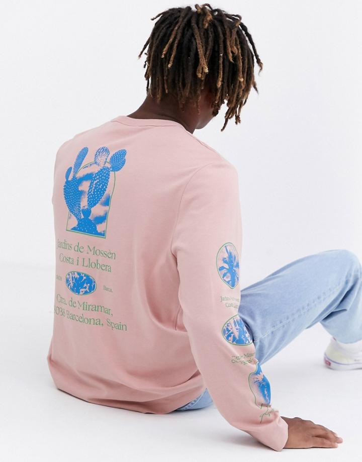 Asos White Loose Fit Heavyweight Long Sleeve T-shirt With Graphic Print