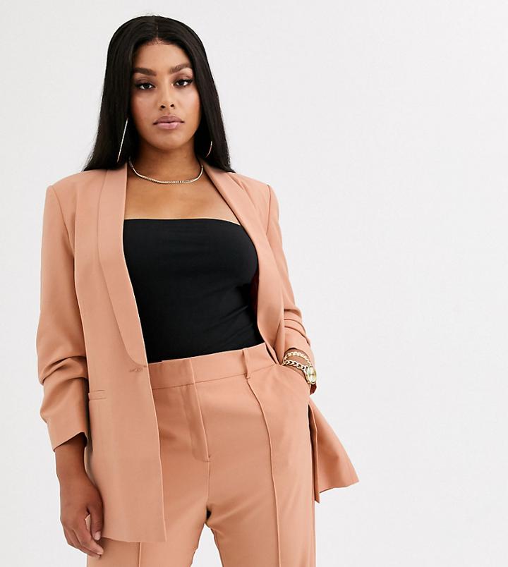 Asos Design Curve Mix & Match Tailored Suit Blazer-pink
