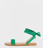 Asos Design Wide Fit Flawless Tie Leg Sandals - Green