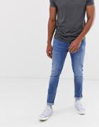 Jack & Jones Intelligence Glenn Slim Tapered Fit Jeans In Light Blue-blues
