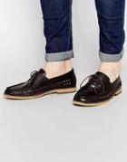 Frank Wright Woven Loafers In Brown - Brown