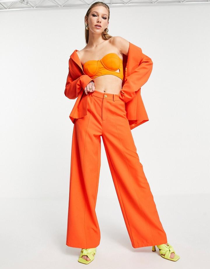 Extro & Vert Slouchy Wide Leg Pants In Tangerine-orange
