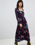 Vero Moda Floral Square Neck Maxi Dress - Multi
