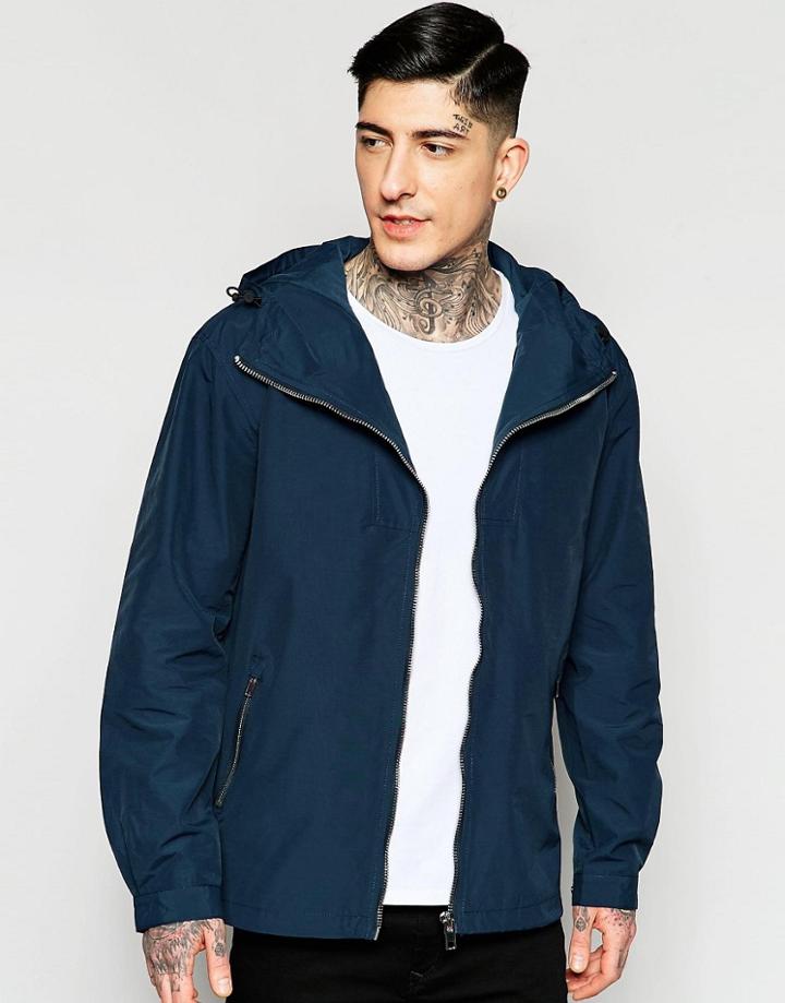 Minimum Jacket With Hood In Navy - 693 Dark Iris