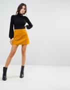 Brave Soul Cord Mini Skirt - Yellow