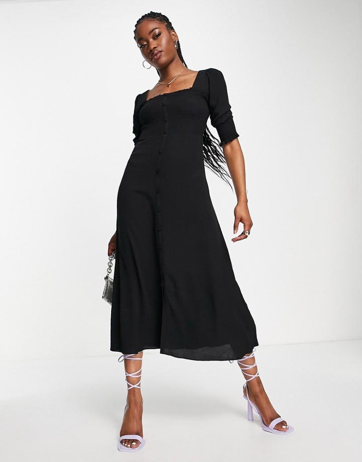 Whistles Milkmaid Maxi Dress In Black