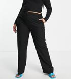 Asos Design Curve Mix & Match Slim Straight Suit Pants In Black