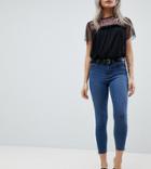 Vero Moda Petite Super Skinny Jean With Ankle Zip - Blue