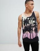 D-struct Sunset Palm Tank - Pink
