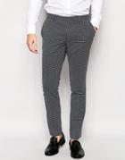 Selected Homme Textured Jacquard Pants In Skinny Fit - Navy