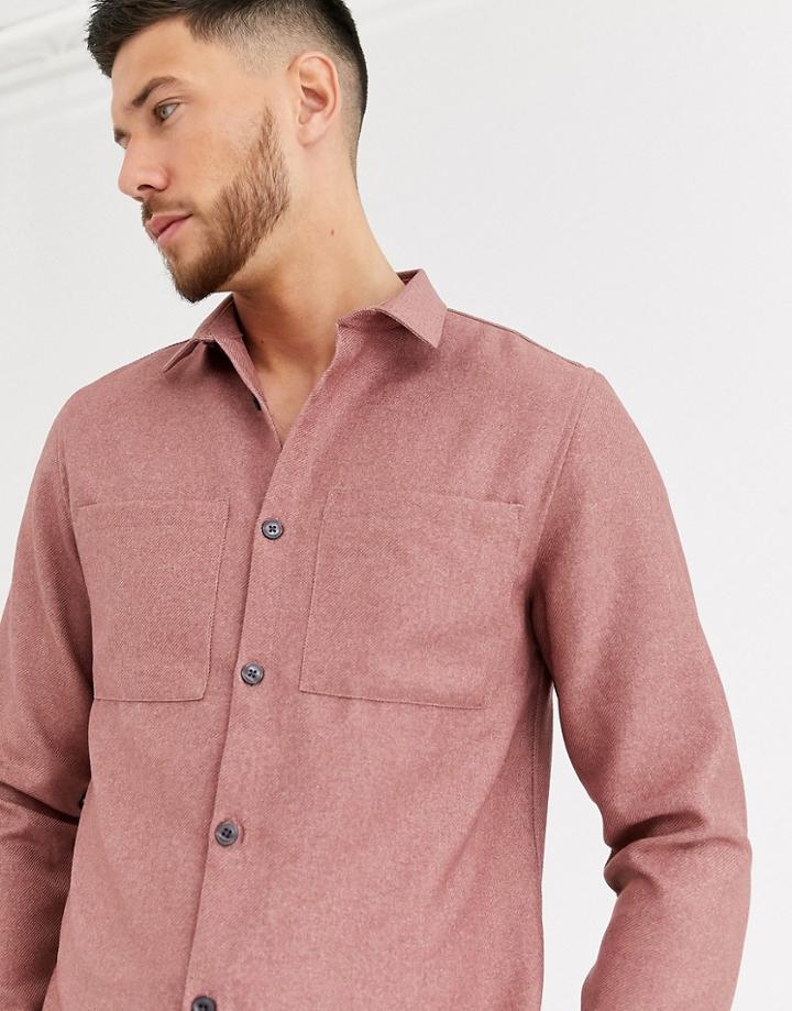 River Island Textured Shirt In Light Pink