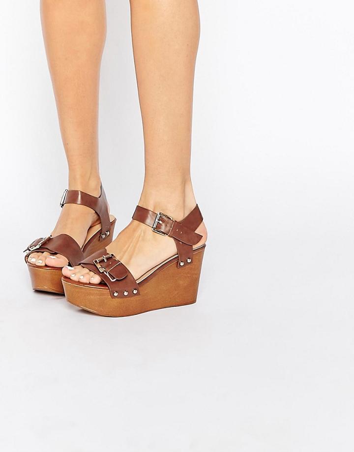 Miss Kg Pedro Ankle Strap Heeled Sandals - Tan