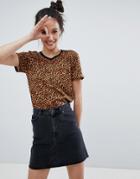 Monki Leopard Print T-shirt - Multi